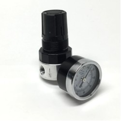 PARKER R374-02C AIR PRESSURE REGULATOR, PNEUMATIC ALUMINUM, KNOB TYPE, 0-125 PSIG, 1/4" NPTF ,PRESSURE GAUGE,0-160PSI