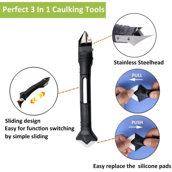 Plastic Razor Blade,5 In 1 Corner Sealant Glue Remover Scraper Tool Kit