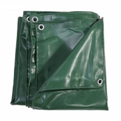 Heavy Duty PVC Green Tarpaulin Canvas , 35ft X 50mtr X 1roll c/w Button Hole