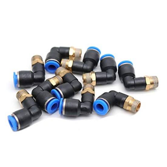 1/8" 28g male thread X 6mm OD tubing Elbow  , 10pcs/pkt