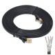 250mm Flat Cable CAT7-SFTP-F-25C-B, with Gold Shielded RJ45 Connectors &amp; Contact Pins 
