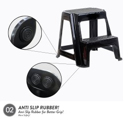 L400mm X W400mm X H450mm 2, STEP 45CM PLASTIC STEP LADDER, 6pcs/box, Loading 100kg