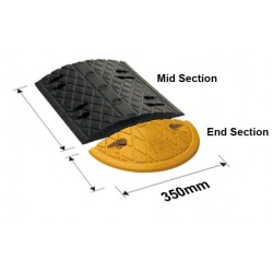 RUBBER SPEED HUMP ,End Caps only,  Size : 350W x 150 L x 50 Hmm ,color: Yellow