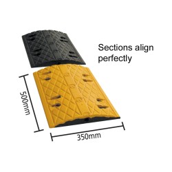 RUBBER SPEED HUMP AM-RRSH, Size : 350mm Width x 500mm Long x 50mm Height ,color: Black