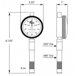 Type OOO Durometer for Ultra Soft Gels and Sponge Rubber ,1/2" Spherical Indentor