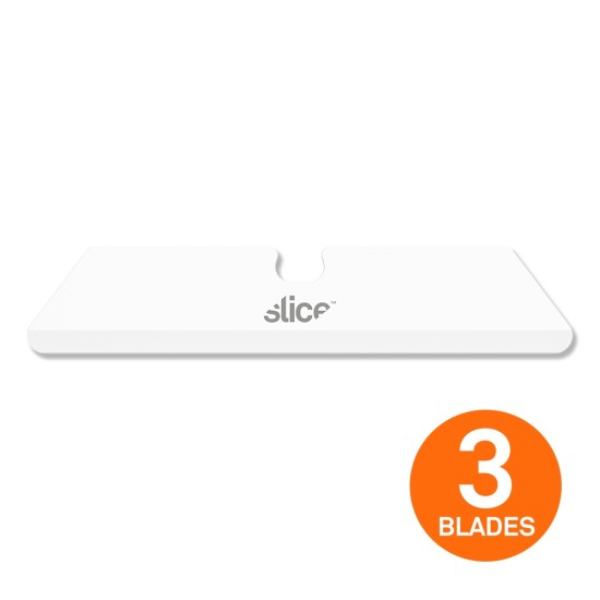 SLICE REPLACEMENT BLADES, LARGE SLICE BOX CUTTER BLADE, CERAMIC, WHITE, ROUNDED TIPS (3PCS/PACK) 