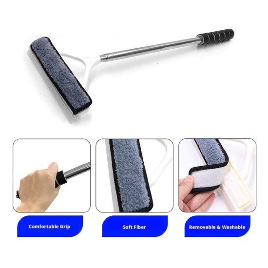 190mm Glass Window Cleaner Squeegee, 52cm-160cm Handle