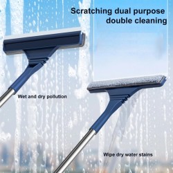 260mm, 2-in-1 Window Mesh Screen Brush Window Cleaner Magic Broom Wiper Telescopic Long Handle 102-135cm