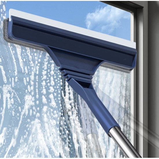 260mm, 2-in-1 Window Mesh Screen Brush Window Cleaner Magic Broom Wiper Telescopic Long Handle 102-135cm