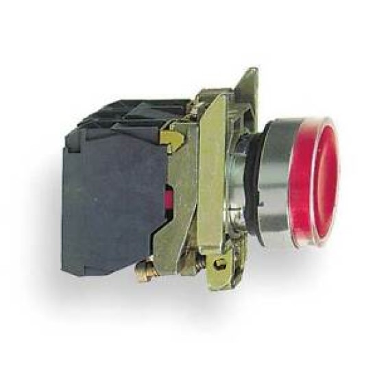 22mm (Thread body 20mm) Illuminated Momentary Push Button Switch w/24VDC Lamp, Normally Open  (Red) 