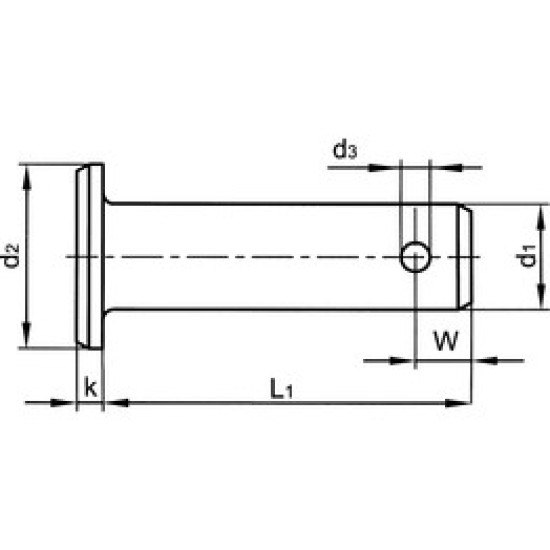 6mm X 22mm ,d2 10mm, d3 1.6mm, SUS Clevis Pin  ,100pcs/box