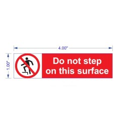 White PVC 2 color, Do Not Step sticker, size: 4" x 1" ,500ps/Box