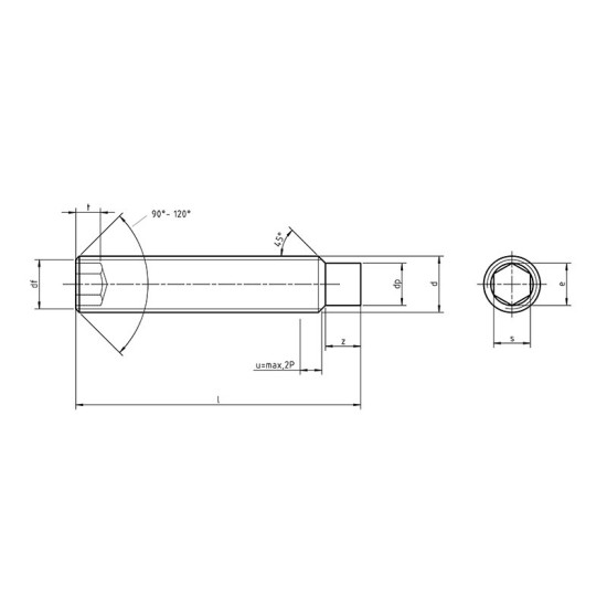 M6 X 40mm total Length , Dog Point M3.7(dp) X 3mm(z) , Thread 37mm , 200pcs/pkt