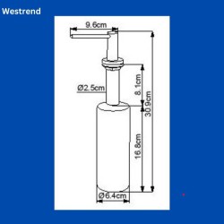 1000ml Brass Silver Head Soap Dispenser with PVC Bottle,sink hole size: 28-40mm