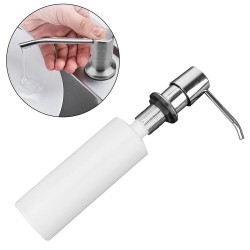 350ml Stainless Steel Silver Head Soap Dispenser with PVC Bottle,sink hole size: 28-40mm