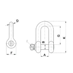 1/2" x 2 Ton , HEAVY DUTY SHACKLES ,HG6210 BRAND: KOREA ,Dept 41mm