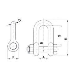 LOADING 6500KG SHACKLE , 7/8"