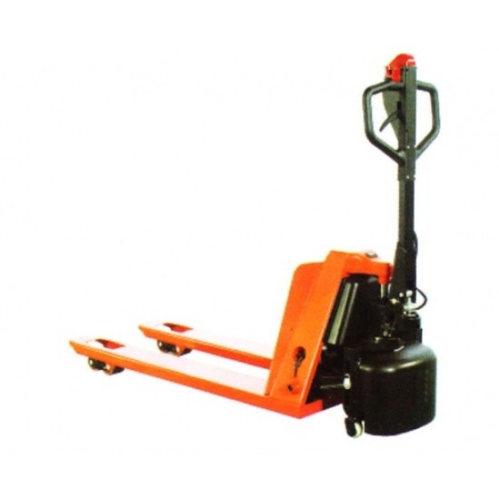 Semi powered pallet truck ,1500KG .â€¢Electrically driven, manual hydraulically lifted hand pallet truck 