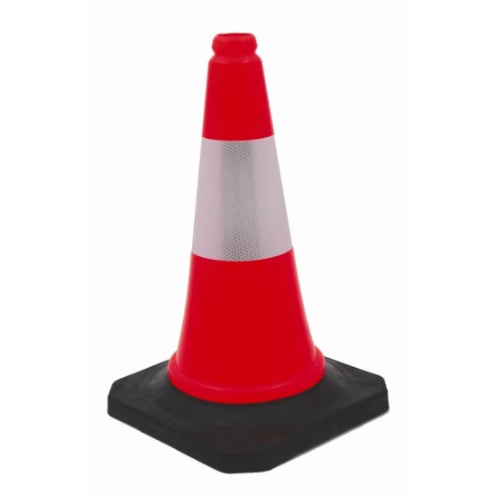 SAFETY CONE WITH RUBBER BASE 30" (750mm) HEIGHT