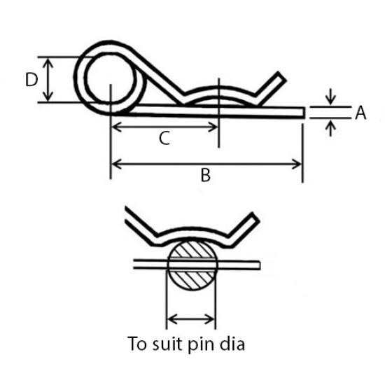 Length 45mm X 1.6mm X 39mm , Ring OD 14mm , SUS R-Ring Hair Pin , 100pcs/box