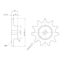 RF2100R-SS-1B1100T-SUS Sprocket , 11T, RF2100R