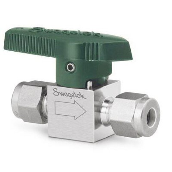 Stainless Steel Quarter Turn Instrument Plug Valve, 1/8 in. Swagelok Tube Fitting, 0.10 Cv