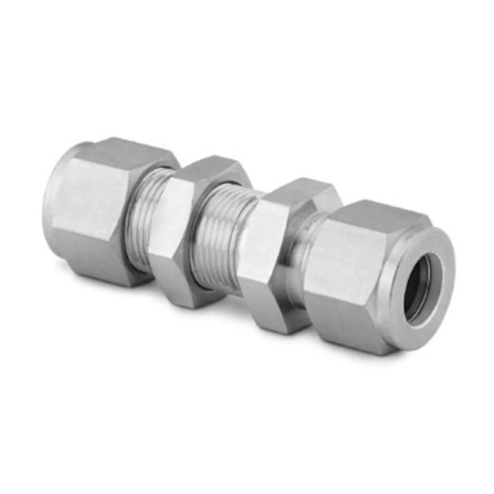 Stainless Steel Tube Fitting, Bulkhead Union, 1/4 in. Tube OD