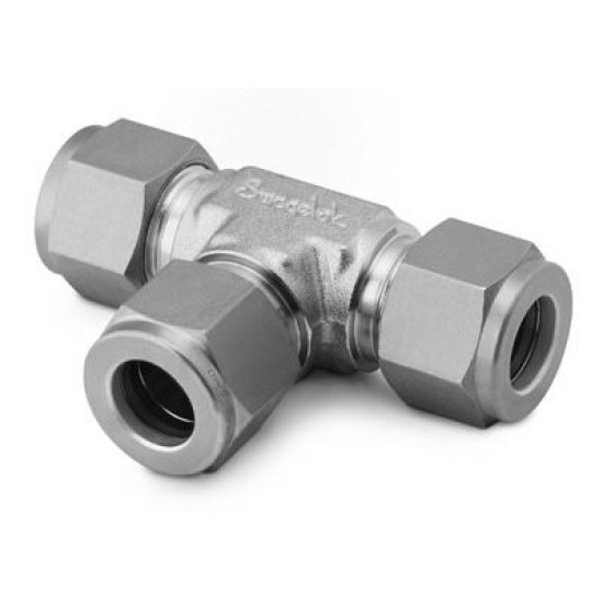 Stainless Steel Tube Fitting, Union Tee, 1/4 in. Tube OD