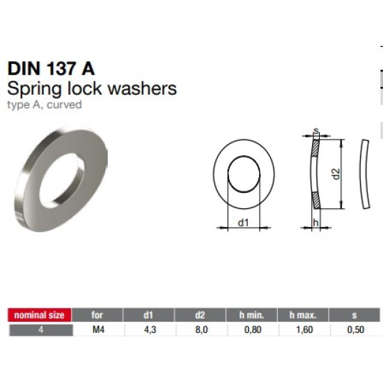 SUS Spring Flat ID 4mmX OD 8mm X h min 0.8mm ,100pcs/pkt