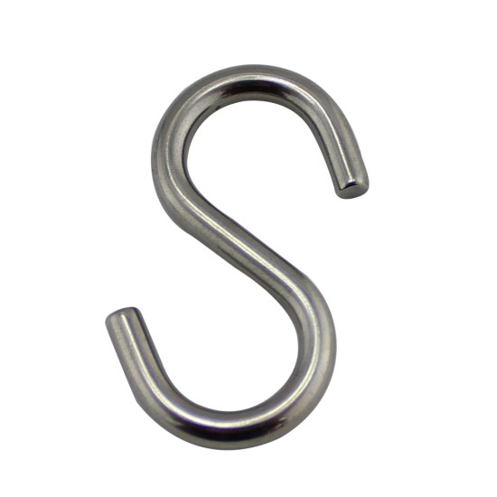 SUS S Hook , Wire 4mm X ID Length 25mm X ID width 10mm(single side), 10pcs/box