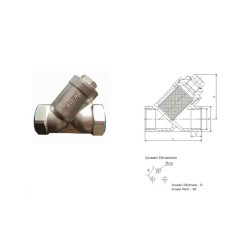 1 1/2" SS304 'Y' STRAINER FEMALE THREAD