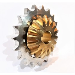 19T , SUS SPROCKET GEAR ,16T SPIRAL BRASS GEAR HEAD, NPR