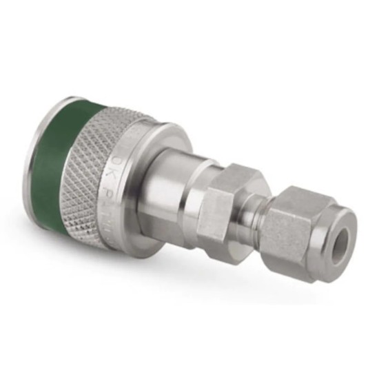Green Key,Stainless Steel Instrumentation Quick Connect Bulkhead Body, 6 mm Swagelok Tube Fitting
