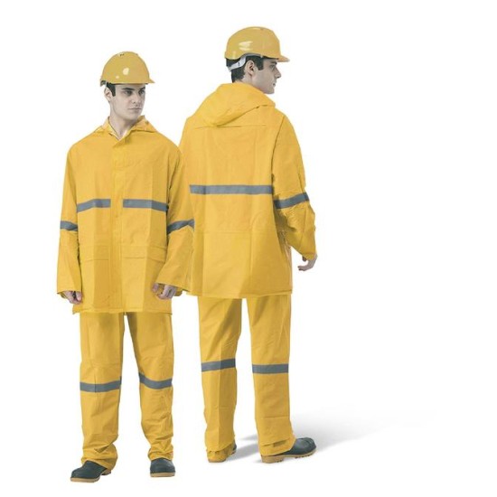 XXL ,Yellow,Heavy Duty Visibility Rainsuit with High Reflective Strip