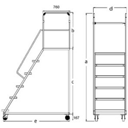 6 Step ,Platform Ladder Trolleys , Heavy Duty