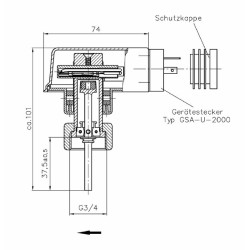 Sika flow switch, VKS20M2ARDEN52