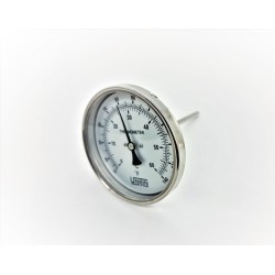 4" X 6MM X 1/2 BSPT, T110 UNIJIN THERMO ,100mm , 0-60 °C, ½" NPT back connection 