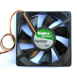 Nidec Beta V, TA450DC, 12VDC 0.49A cooling fan with 3 wire leads, 120 x 120 x 38mm 