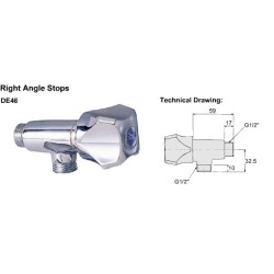 Angle Stop Valve DOE Brand DE46 1/2"