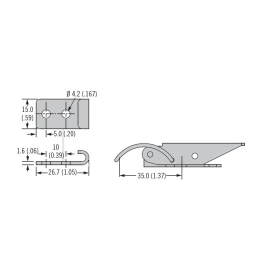 CECS CLAMP Accessories ,Curved wire link TL draw latch ,Narrow TL Keeper , 10set/box