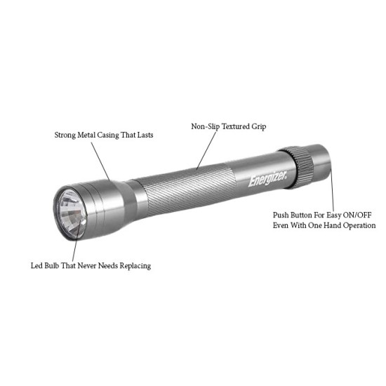 LED Metal Light , 2AA Size Battery ,55 Lumens