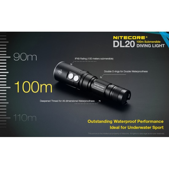 DL20 ,1000 Lumens ,Max Beam Distance 223 m ,with Charger ETTLLEDNLR12CI ,Battery ETTLLEDNLR12B