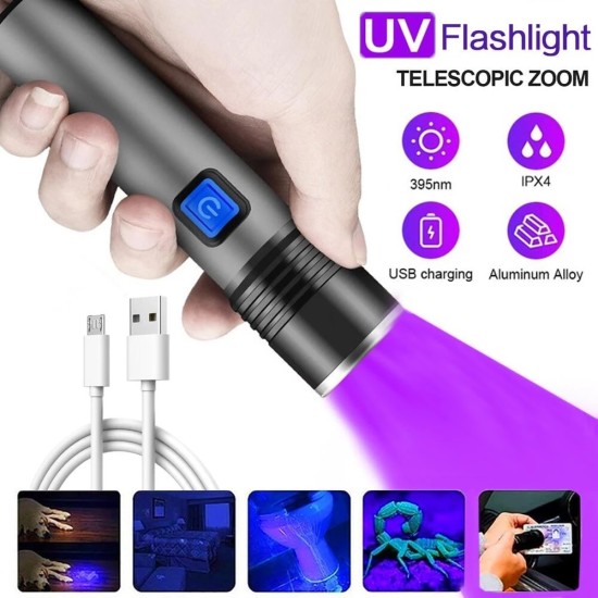 Rechargeable ,UV Torch Light , 395nm