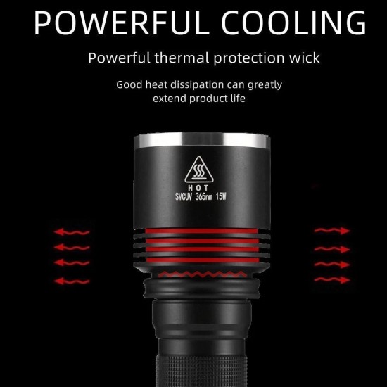 UV Flashlight 365NM 20W High Power Ultraviolet Lnvisible LED Torch ,MC3 USB charger,UV Torch Light