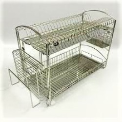 550mm SS 304 Dish Rack 2 Layers C/W Chopstick & Knife Holder