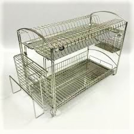 550mm SS 304 Dish Rack 2 Layers C/W Chopstick &amp; Knife Holder