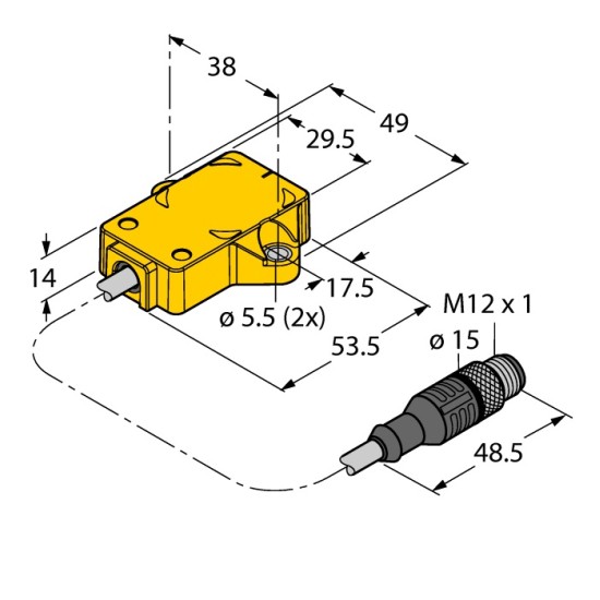 Turck sensor, Item : RI360P0-QR14-ELIU5X2-0.3-RS5/S1264, P/N: 1590871 