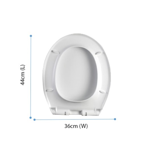 HEAVY DUTY TOILET SEAT COVER (WHITE) , JS ,44CM X37CM , SUS Screw