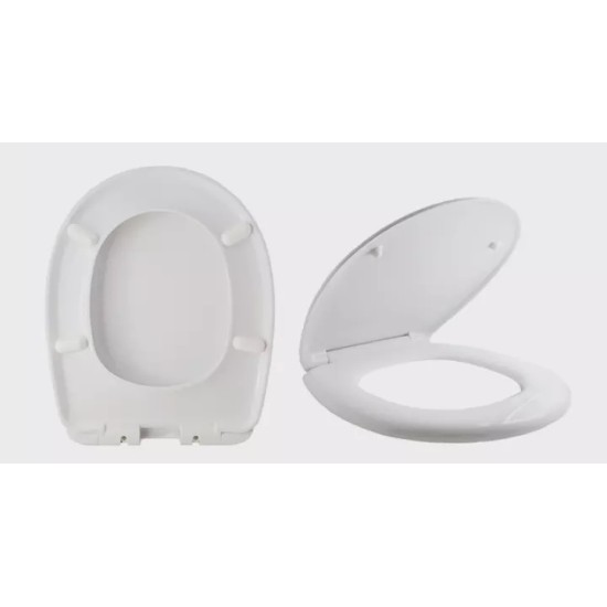 HEAVY DUTY TOILET SEAT COVER (WHITE) , JS ,44CM X37CM , SUS Screw