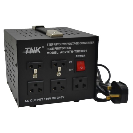 3000W Step Up/Down Voltage Converter, 240VAC to 110VAC, 205mm Cable Length